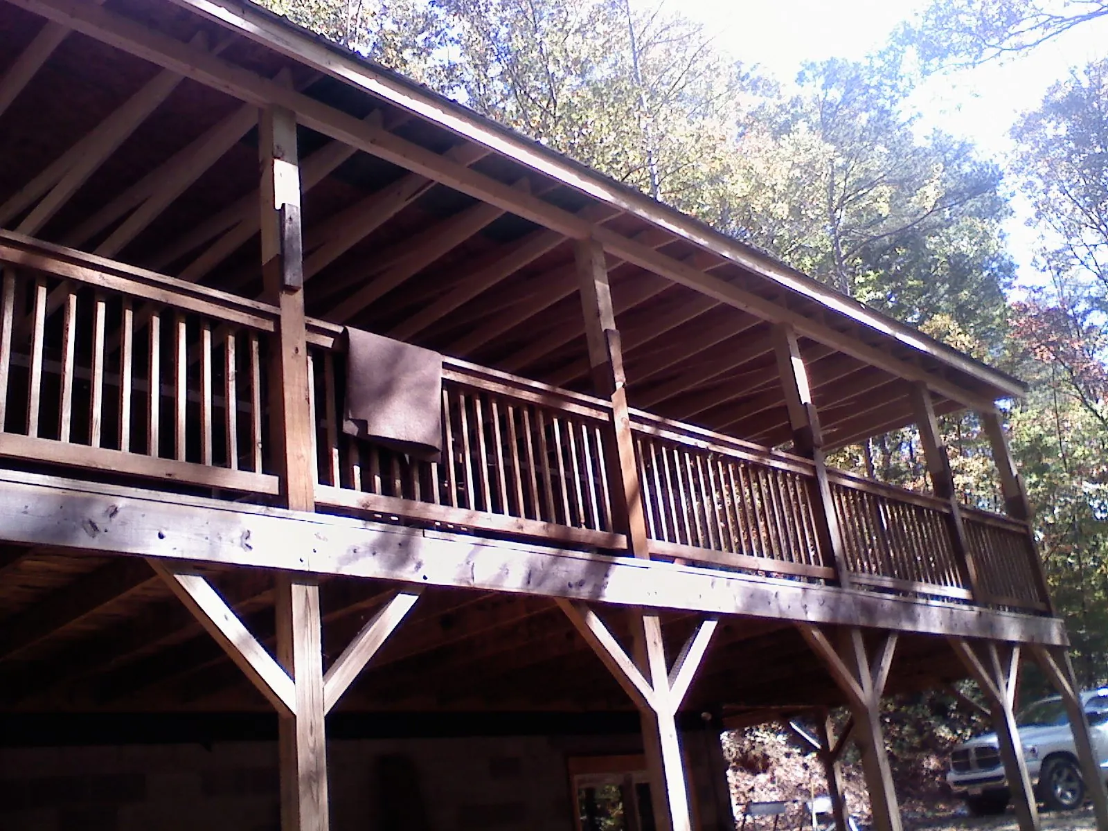 Timber framing under a new elevated porch and deck — Roof Leak Repair in Wrightsville by Roofing Brothers
